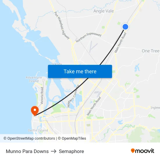 Munno Para Downs to Semaphore map