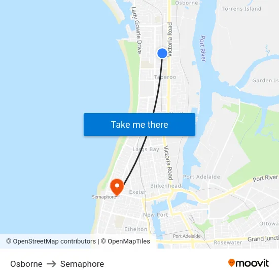Osborne to Semaphore map