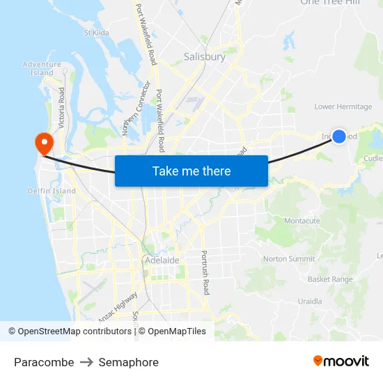 Paracombe to Semaphore map
