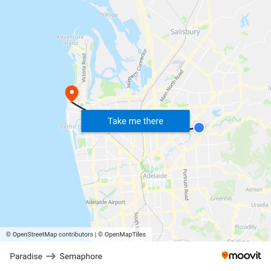 Paradise to Semaphore map
