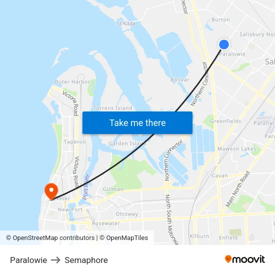 Paralowie to Semaphore map