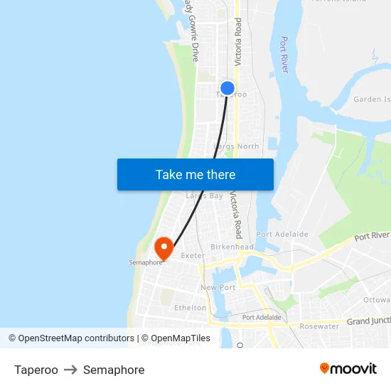 Taperoo to Semaphore map