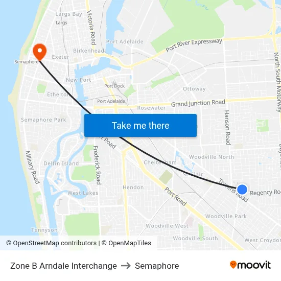 Zone B Arndale Interchange to Semaphore map
