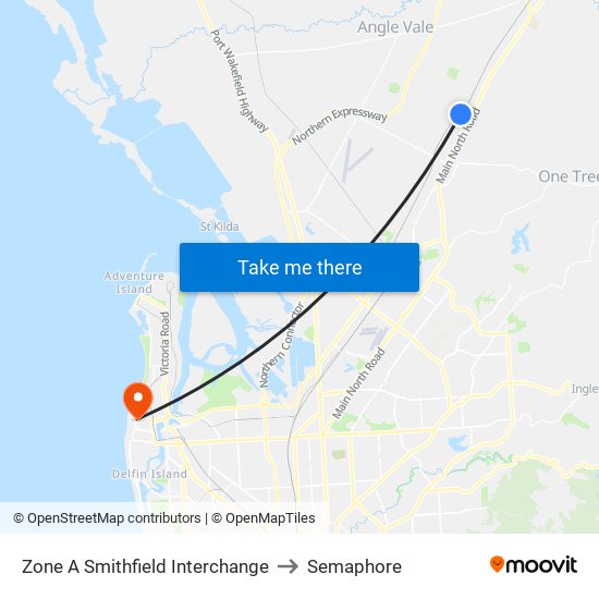 Zone A Smithfield Interchange to Semaphore map