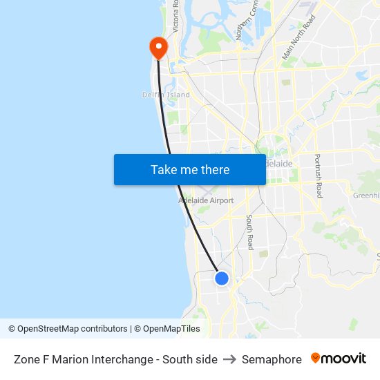 Zone F Marion Interchange - South side to Semaphore map