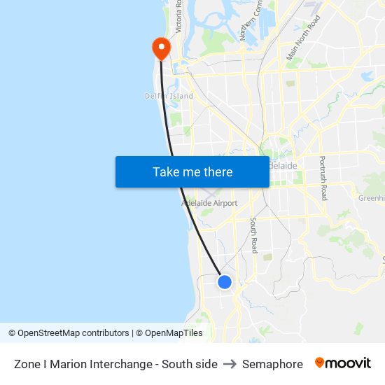Zone I Marion Interchange - South side to Semaphore map