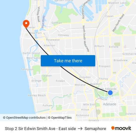 Stop 2 Sir Edwin Smith Ave - East side to Semaphore map