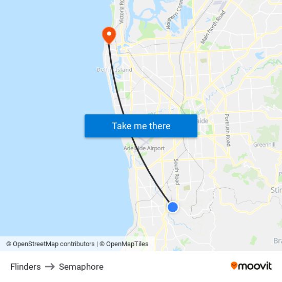 Flinders to Semaphore map