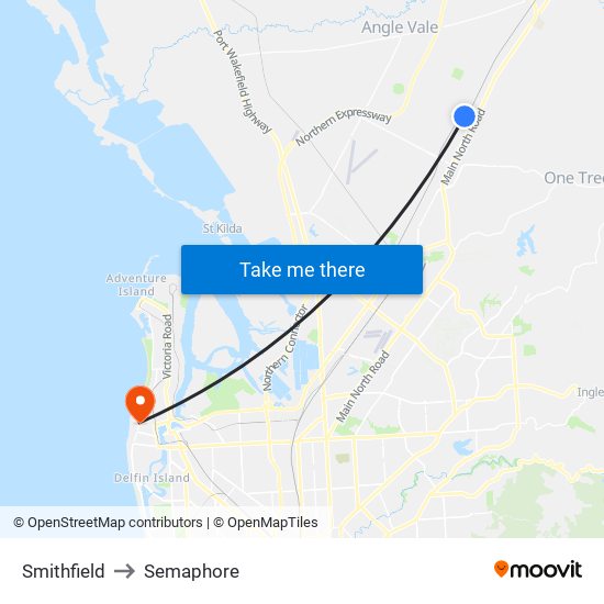 Smithfield to Semaphore map