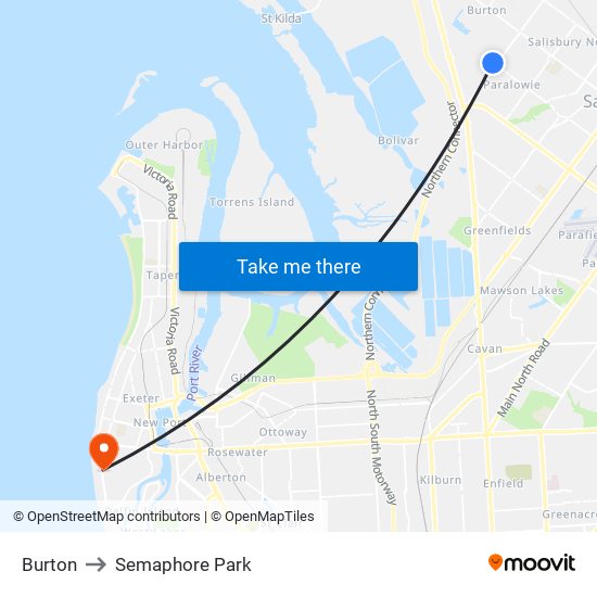 Burton to Semaphore Park map