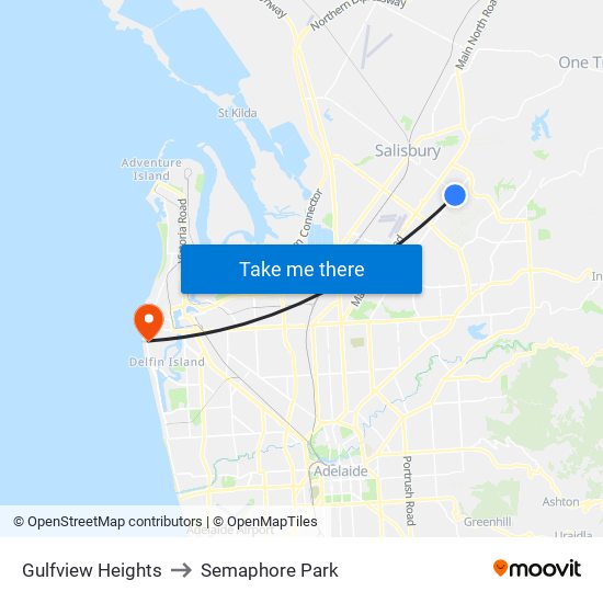 Gulfview Heights to Semaphore Park map