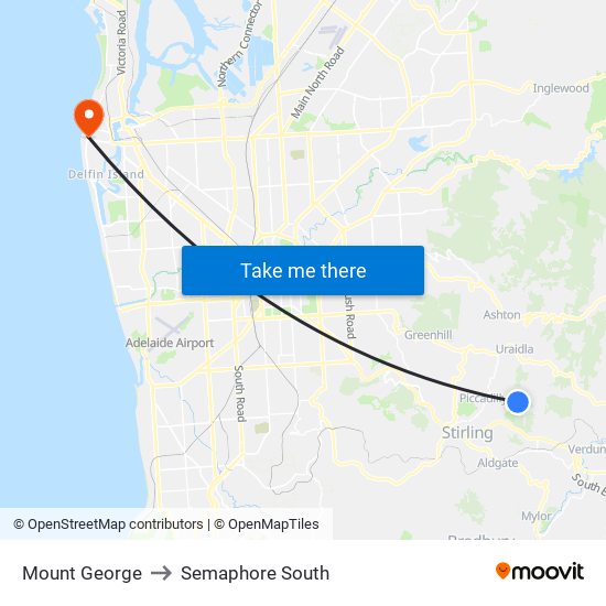 Mount George to Semaphore South map