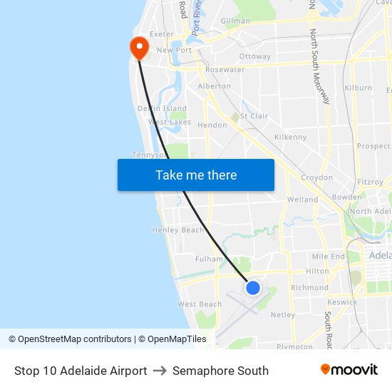 Stop 10 Adelaide Airport to Semaphore South map