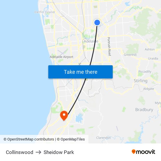 Collinswood to Sheidow Park map