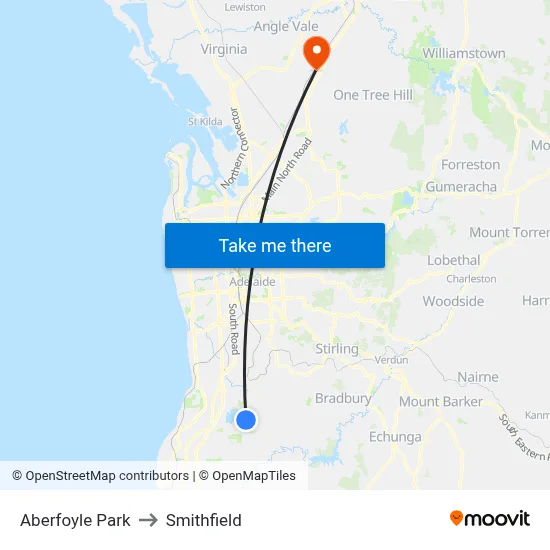 Aberfoyle Park to Smithfield map