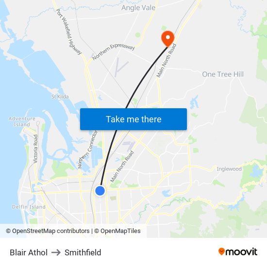 Blair Athol to Smithfield map