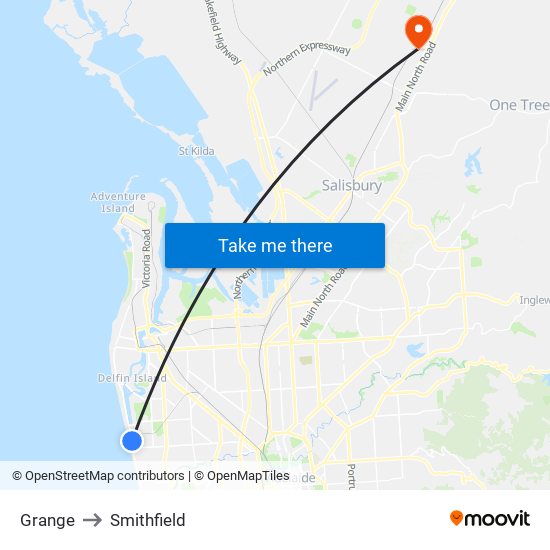 Grange to Smithfield map