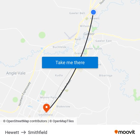 Hewett to Smithfield map