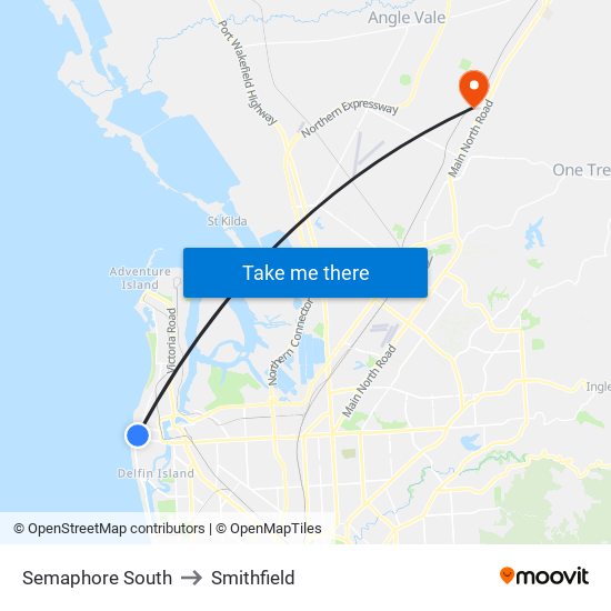 Semaphore South to Smithfield map