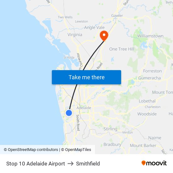 Stop 10 Adelaide Airport to Smithfield map