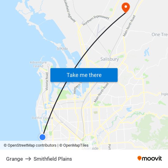 Grange to Smithfield Plains map