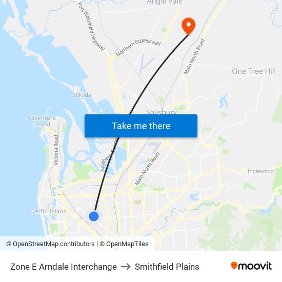 Zone E Arndale Interchange to Smithfield Plains map
