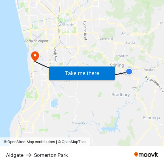 Aldgate to Somerton Park map