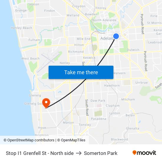 Stop I1 Grenfell St - North side to Somerton Park map