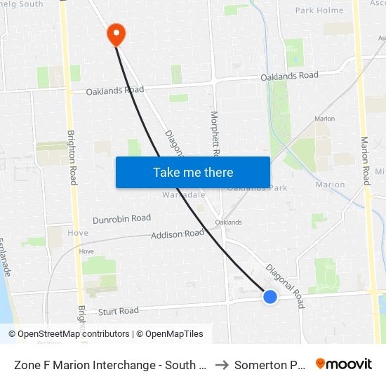 Zone F Marion Interchange - South side to Somerton Park map