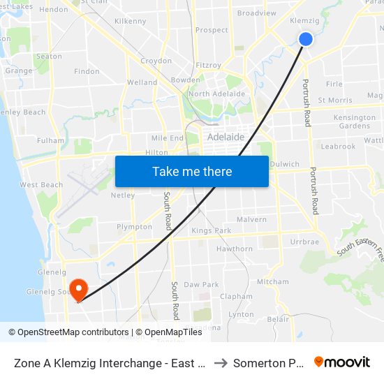 Zone A Klemzig Interchange - East side to Somerton Park map