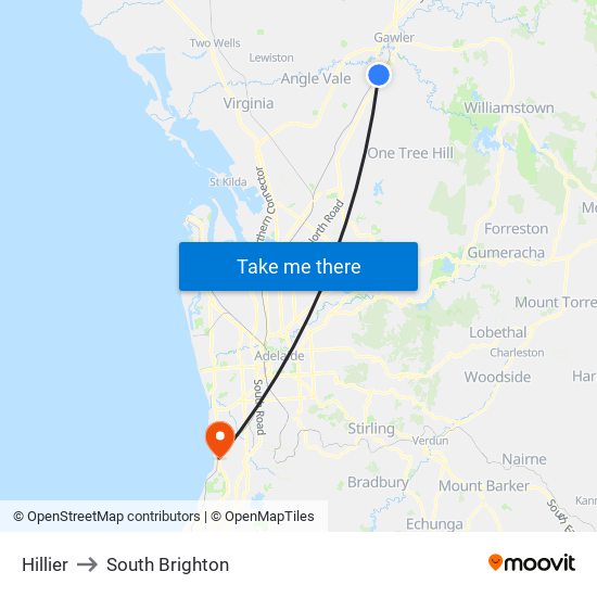 Hillier to South Brighton map