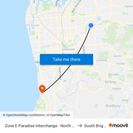 Zone E Paradise Interchange - North West side to South Brighton map