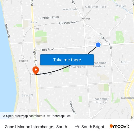 Zone I Marion Interchange - South side to South Brighton map