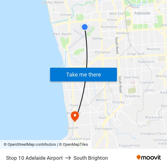 Stop 10 Adelaide Airport to South Brighton map