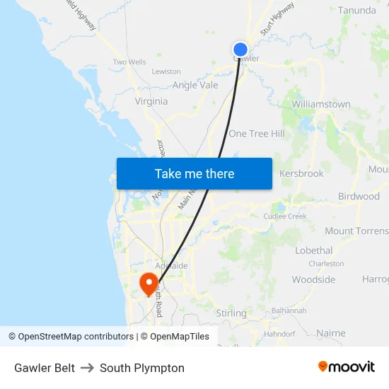 Gawler Belt to South Plympton map