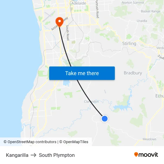 Kangarilla to South Plympton map