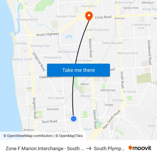 Zone F Marion Interchange - South side to South Plympton map