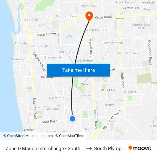 Zone D Marion Interchange - South side to South Plympton map