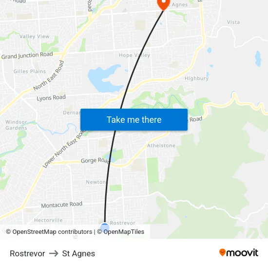 Rostrevor to St Agnes map