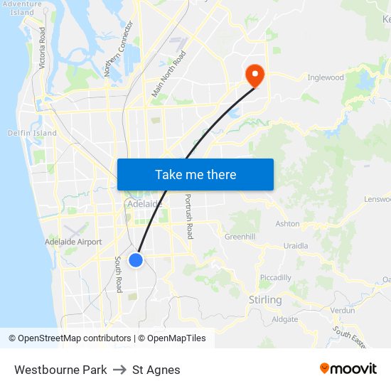 Westbourne Park to St Agnes map