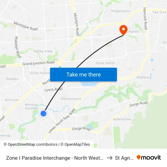 Zone I Paradise Interchange - North West side to St Agnes map