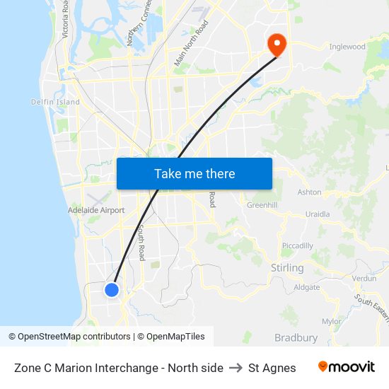 Zone C Marion Interchange - North side to St Agnes map