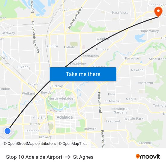 Stop 10 Adelaide Airport to St Agnes map