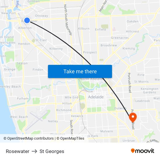 Rosewater to St Georges map