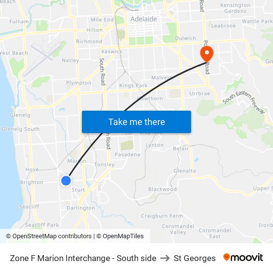 Zone F Marion Interchange - South side to St Georges map