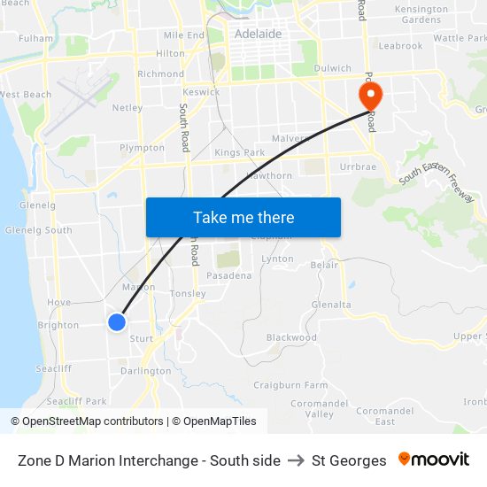 Zone D Marion Interchange - South side to St Georges map