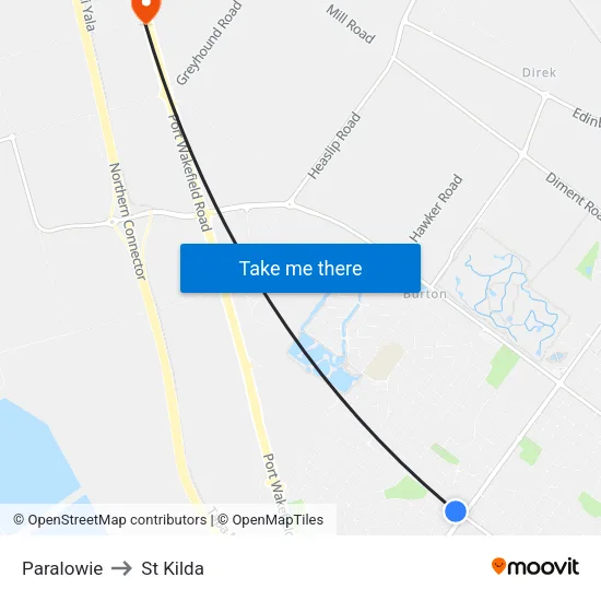 Paralowie to St Kilda map
