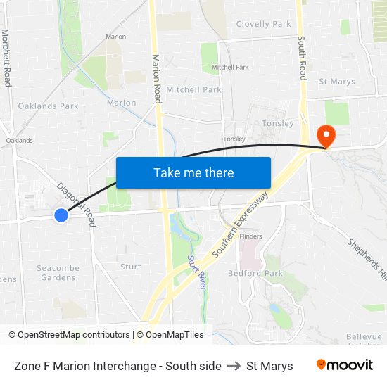Zone F Marion Interchange - South side to St Marys map