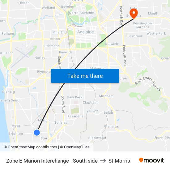 Zone E Marion Interchange - South side to St Morris map