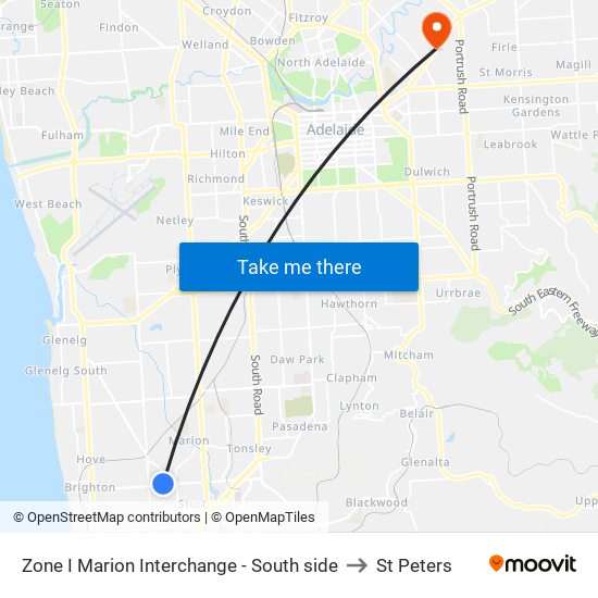 Zone I Marion Interchange - South side to St Peters map